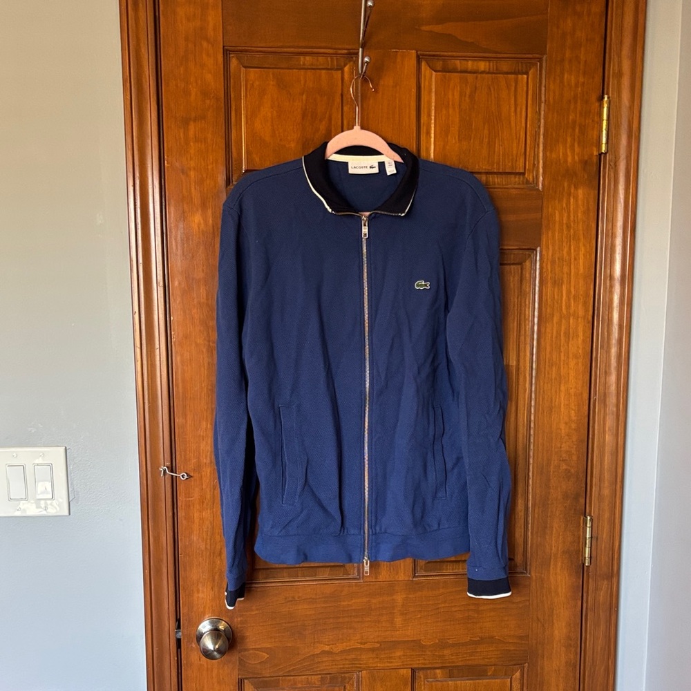Lacoste Dark Blue Full-Zip Jacket Size medium